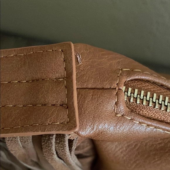NWT Fringe Brown Vegan Leather Bag - Picture 8 of 11